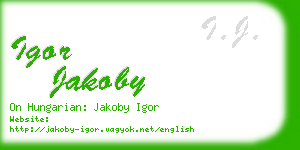 igor jakoby business card